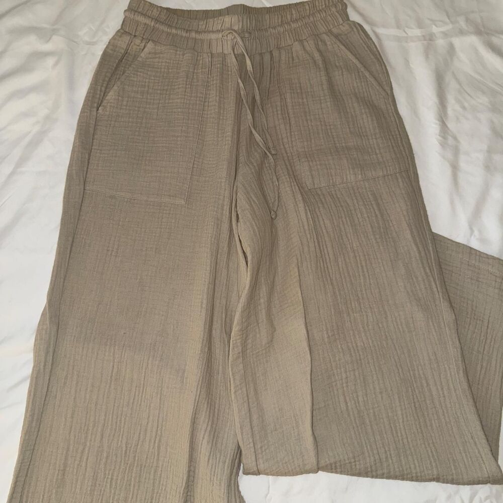 Style-co Women's Tan and Cream Trousers